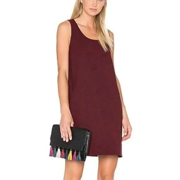 Theory Kestel Saxton Sumac Red Scoop Neck A-Line Virgin Wool Mini Dress P/0 - Picture 1 of 6